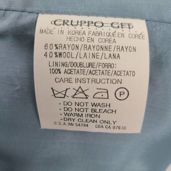 Emanuel Ungaro Vintage Blue Pencil Skirt Size 8 - Picture 3 of 6